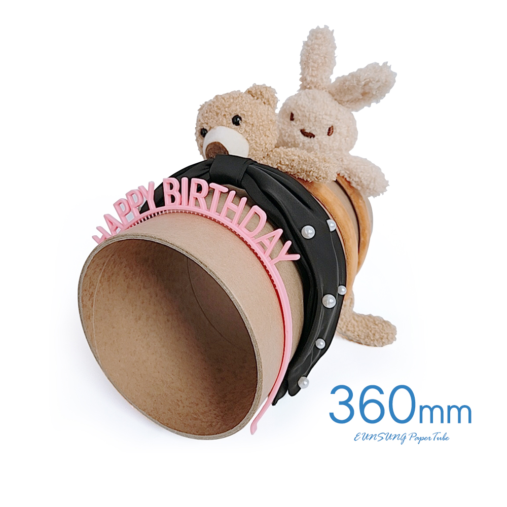 5개묶음) 내경125mm 길이360mm [2t] 머리띠보관 지관통 헤어용품보관 양뚜껑포함